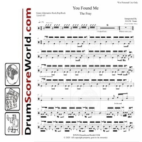 The Fray – You Found Me - Drum Sheet